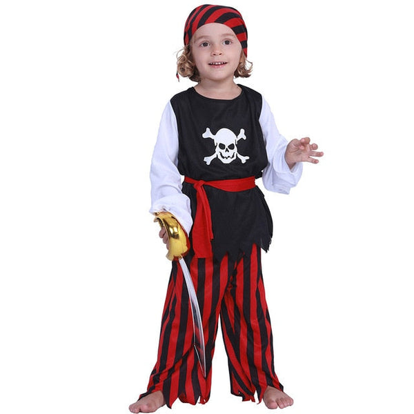 Pirate Boy Kostüm - Schwarz & Red Corsair